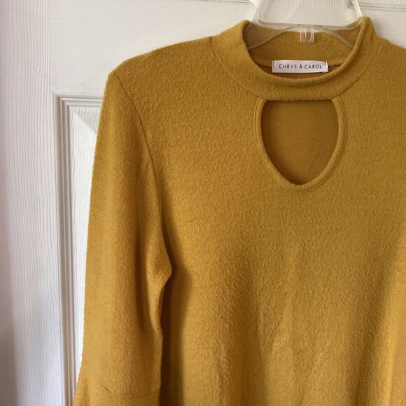 Chris & Carol Sweater Women’s Size M Goldenrod Long Sleeve Flared Layered Sleeve - Picture 4 of 12